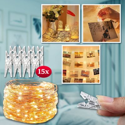 Žaruljice s kopčama za vješanje slika (3m) | PHOTOGLO