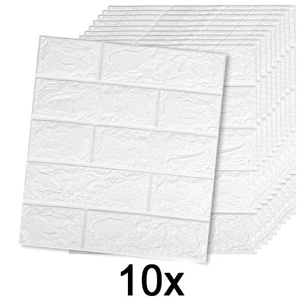 2x Samoljepljiva zidna tapeta sa 3D uzorkom (5 komada) | BRICKSBY