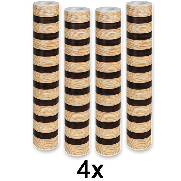 4x Elegantna zidna naljepnica s efektom drveta | LINEWALL