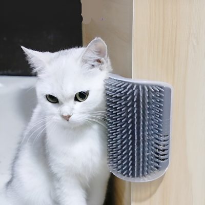 Kutna četka za samonjegu mačaka – montaža ljepilom ili vijcima | CATGROOM